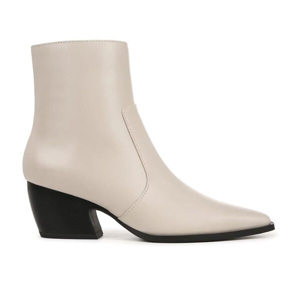 🆕FRANCO SARTO Vittorio Western Zip Bootie Ankle Boot 8 Off White - Picture 2 of 13